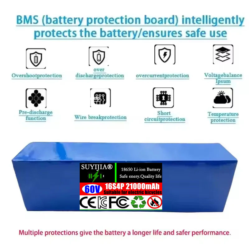 60V 21Ah 新しい 18650 16S4P 1800W - 60V 30Ah Electric Scooter Battery のレビューと価格